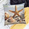 thumbnail image 1 of PRATYUS Square Cushion Cover Starfish Shells Beach Pillow Case 18x18in, 1 of 5