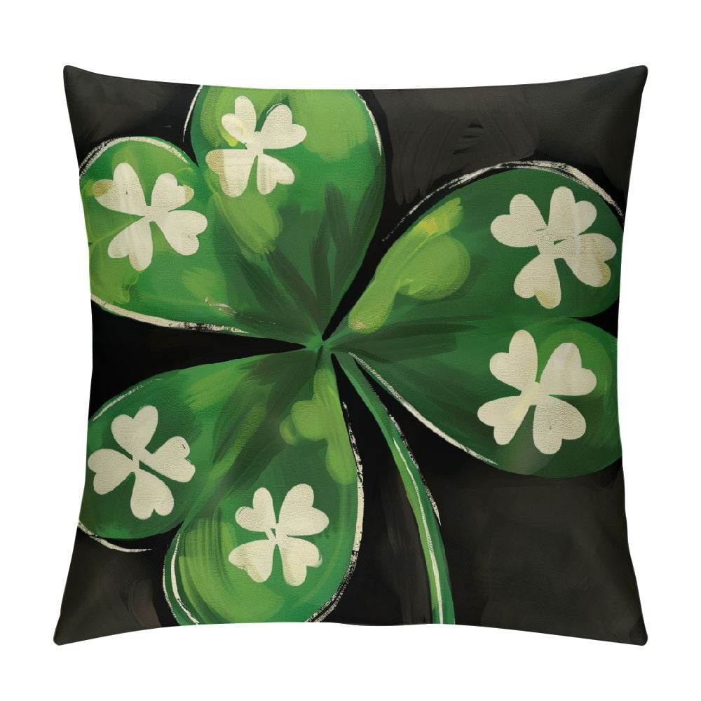 PRATYUS St Patricks Day Pillow Covers Watercolor Lucky Clover Pillow