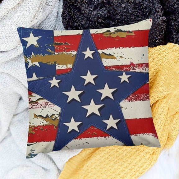 PRATYUS Star Flag Americo Makk Pillow Covers for Home Sofa Couch 18x18in