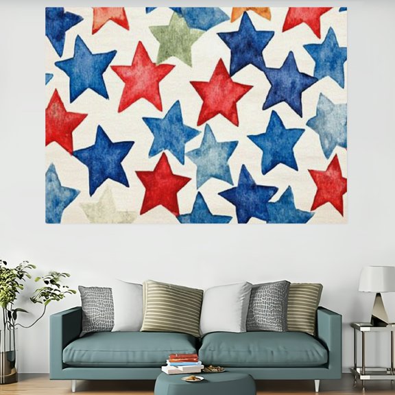 PRATYUS Star Pattern American Scene Wall Tapestry 100% Polyester Art 60x40in