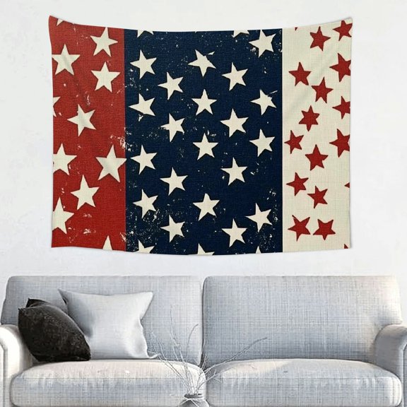 PRATYUS Stars American Scene Print Tapestry Wall Art Home Decor 40x30in