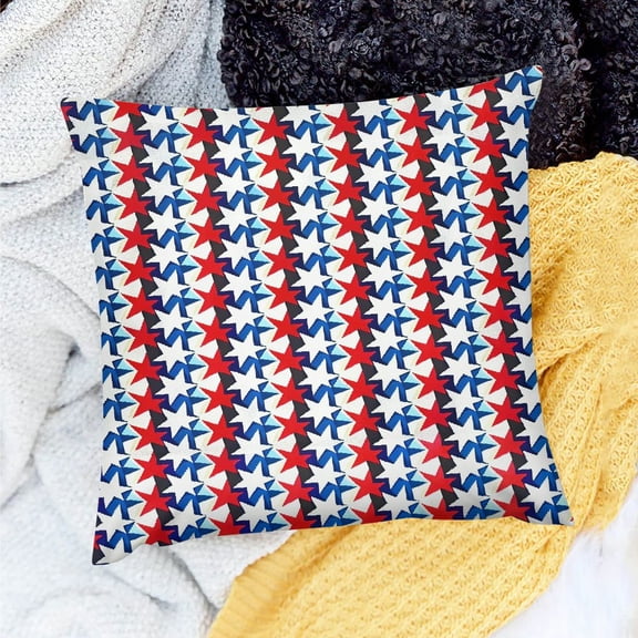 PRATYUS Stars Pattern Op Art Pillow Cushion Case for Home Sofa Couch 18x18in