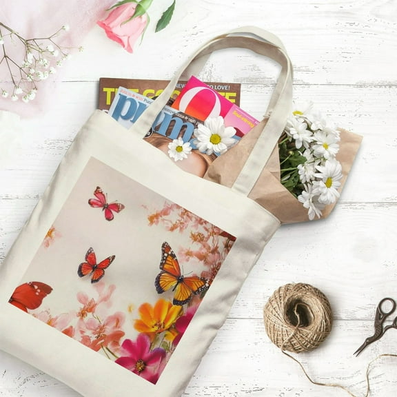 PRATYUS Stylish Cute Pattern Shoulder Tote Bag for Beach Travel Weekender Gym Grocery Shopping Made in America AP/122 White