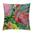 thumbnail image 1 of PRATYUS Summer Pink Flamingo Throw Pillow Covers Cushion Case Decorative Watercolor Tropical Palm Leaves Colorful Flowers Pillowcase Home Sofa Chair Cushion Cover 20x20in, 1 of 5