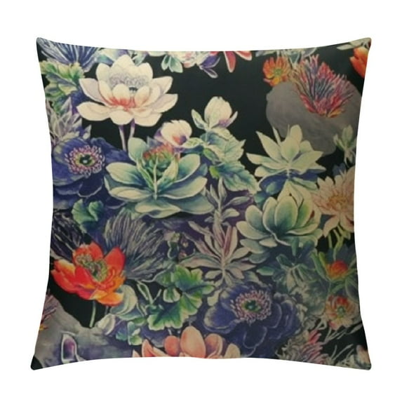 PRATYUS Summer Tropical Succulent Plants Pillow Case Decorative Oil Painting Bonsai Cushion Cover Square Throw Pillow Covers Sofa Car Decoration 22x22in