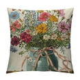 thumbnail image 1 of PRATYUS Summer Wildflower Throw Pillow Covers, Nature Flower in Vase Square Pillowcase Cushion Case for Couch Sofa Home Farmhouse Decor 18x18in, 1 of 5