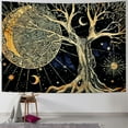 thumbnail image 1 of PRATYUS  Sun and Moon Tapestry Tree of Life Wall Tapestry for Bedroom Aesthetic,Gold Wall Hanging Home Decor for Dorm Living Room  50x40inch, 1 of 6