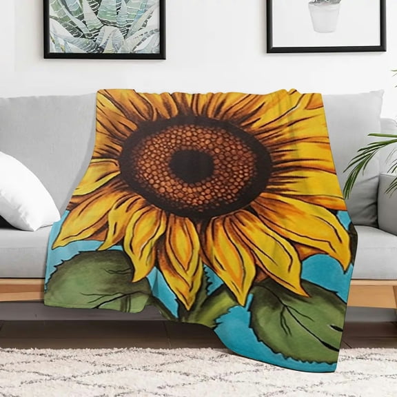 PRATYUS Sunflower Fuzzy Fluffy Soft Cozy Flannel Blanket 50x60 50x60in