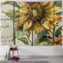 PRATYUS  Sunflower Tapestry Farmhouse Floral Floral Christian Faith Rustic Wooden Wall Hanging Bedroom Dorm Decor Painting