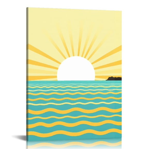 PRATYUS Sunset Boat Canvas Print Wall Art Home Decor 16x20 12x16in