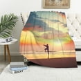 thumbnail image 1 of PRATYUS Sunset Clouds Flannel Throw Blanket for Sofa Couch, Cozy Lightweight Blanket for All Seasons, Perfect Gift for Home and Outdoor Use 60x80in, 1 of 6