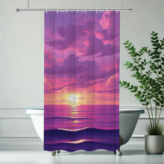 PRATYUS Sunset Clouds Ocean Waterproof Bathroom Shower Curtain Home Decor 90x180cm