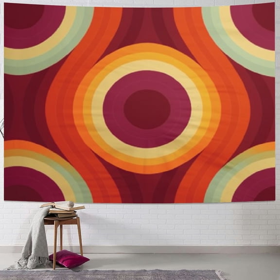 PRATYUS Tapestry Basic Simple Style Minimalistic 1970S Geometric Vintage 50S Textures Retro Repeat 60S 1960S Cover Tapestry Wall Hanging Blanket Wall Bedroom Decor 50x40inch
