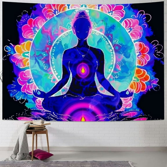 PRATYUS Tapestry Seven Chakra Tapestry e Yoga Meditation Mandala Wall Tapestry Trippy Galaxy Space Tapestry for Wall Hanging Tapestry for Bedroom Home Decor  Painting