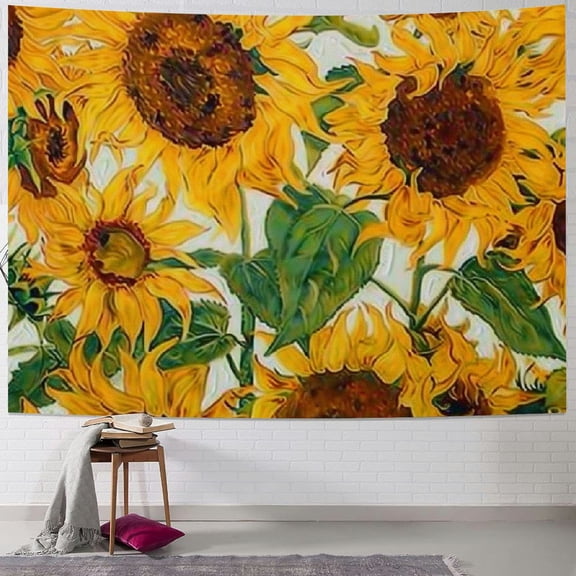 PRATYUS  Tapestry Sunflowers Wall Tapestry Floral Flowers Tapestry Wall Hanging Art Home Decor for Bedroom Living Room Apartment Dorm  Painting