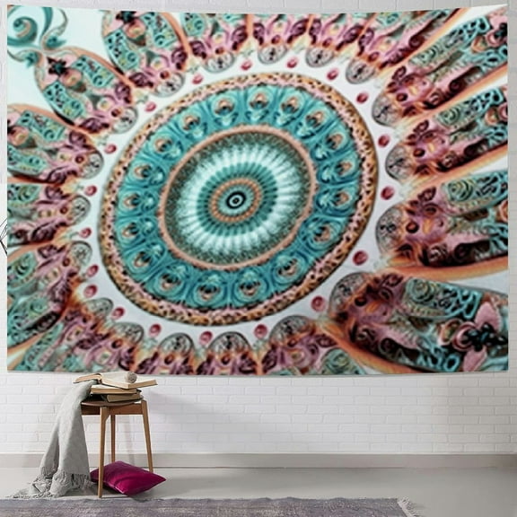 PRATYUS  Tapestry Wall Hanging Hippie Mandala Bohemian Hippy Psychedelic Design Indian Peacock Meditation Gypsy Tapestries Bedspread 40x30inch