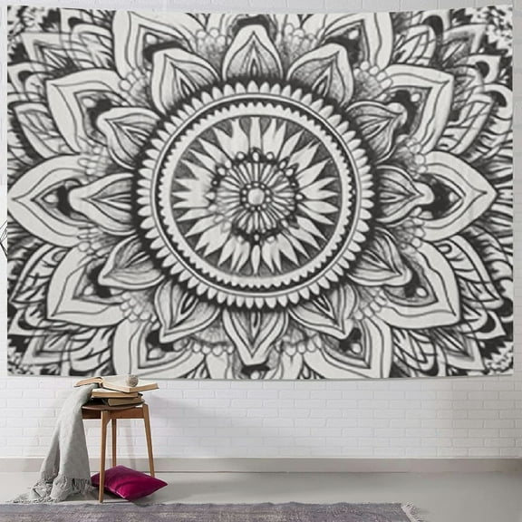 PRATYUS Tapestry Wall Hanging Hippie Ombre Mandala Bohemian Hippy Psychedelic Design Indian Tapestries Bedspread 40x30inch