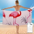 thumbnail image 1 of PRATYUS Terry Beach Towel Soft  Long Camping Pool Swim Towels Clearance Travel Blanket Must Haves Vacation Essentials for Adult Cover Flamingo Pineapple 55x27.5in, 1 of 7