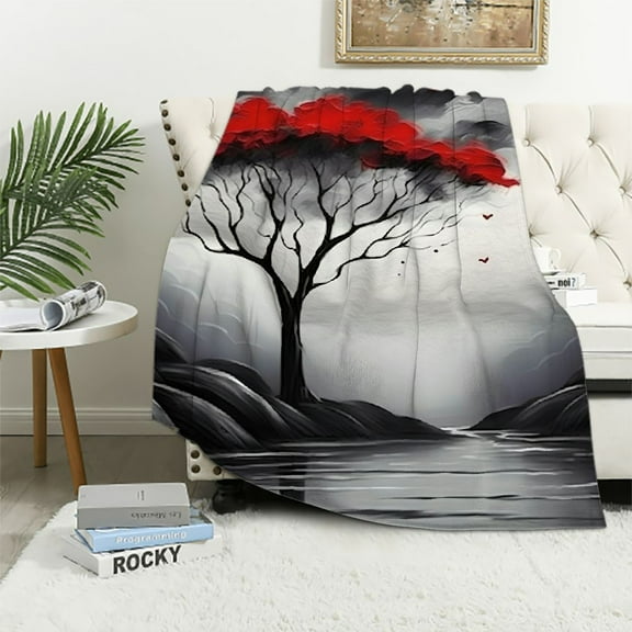 PRATYUS The Cloud Tree Throw Blanket Soft Cozy Plush Lightweight Blanket for All Seasons Gift for Women Children 50x60in
