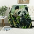 thumbnail image 1 of PRATYUS Throw Blankets for Sofa Couch Fluffy Cozy Flannel Travel Outdoor Blanket, Summer Desk Blanket for Work Chair, Lap Blanket &amp; Pet Blanket, Home Decor- Cartoon Panda 40x50in, 1 of 6