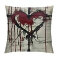 thumbnail image 1 of PRATYUS Throw Pillow Cover Easter Red Cross and Heart Drawn by Brush Home Decor Pillowcase Cushion Cover for Sofa Couch Bed and Car White, 1 of 5