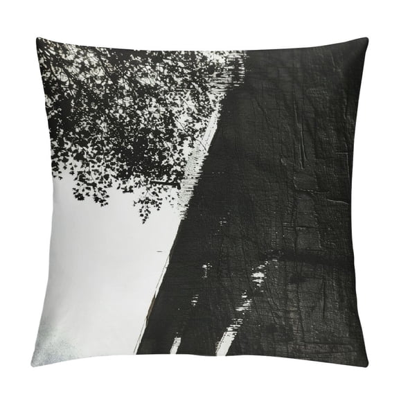 PRATYUS Throw Pillow Covers Set Black and White Abstract Farmhouse Cushion Case, Double-Sided Printing, Square Decorative Pillowcase for Home Car Sofa Decor 12x12in