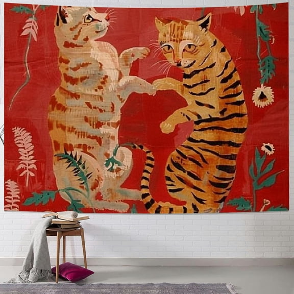 PRATYUS Tiger Leopard Cheetah Wildlife Animal Throw Woven Blanket with Tassel for Home Decoration Chair Couch Sofa Bed Beach Travel Picnic Cloth Tapestry Shawl Cozy 40x60inch