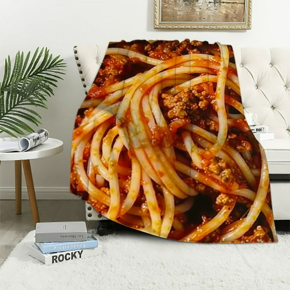 PRATYUS Tomato Spaghetti Blanket Throw Super Soft and Cozy Blankets for Home Decoration, Couch, Bed, Sofa Extra Small for Pets for All Seasons 60x80in