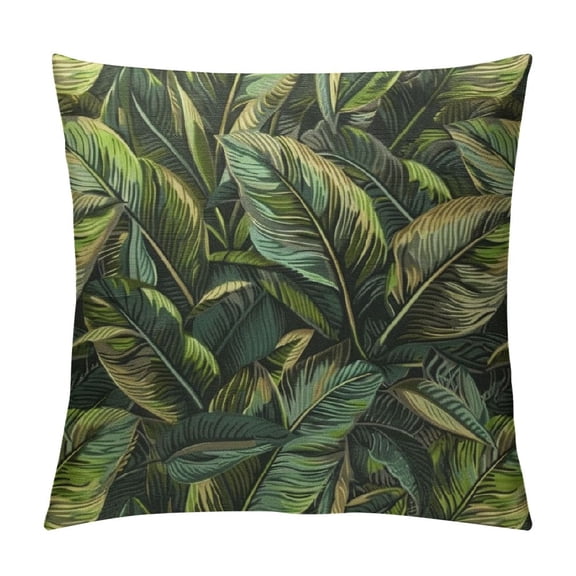 PRATYUS  Tropical Palm Leaves Throw Pillow Case Banana Jungle Leaf Seamless Floral Pattern Pillow Cushion Cover Home Sofa Decorative 22x22in