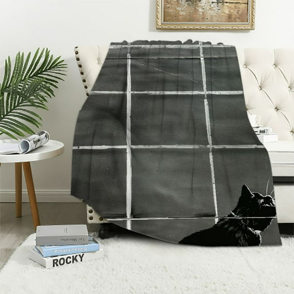 PRATYUS Vintage Cinema Ticket Throw Blanket for Bed Sofa Couch Movie Theater Theme Blanket Filmstrip Printed Home Decorative Blanket Room Decor Warm Fuzzy Blanket 60x80in