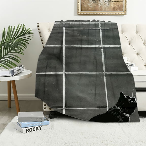 PRATYUS Vintage Cinema Ticket Throw Blanket for Bed Sofa Couch Movie Theater Theme Blanket Filmstrip Printed Home Decorative Blanket Room Decor Warm Fuzzy Blanket 50x60in