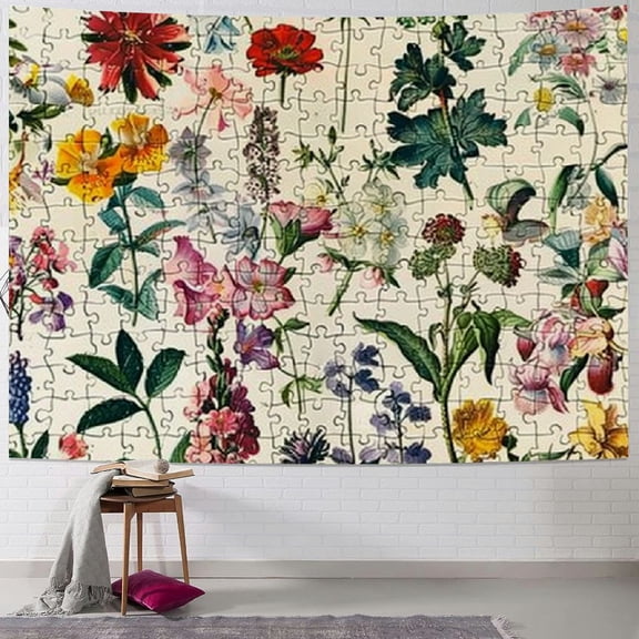 PRATYUS Vintage Wildflowers Poster Botanical Wall Art Prints Colorful Rustic Style of Floral Wall Hanging Flower Chart Poster for Living Room Office Bedroom Decor Frame  40x30inch
