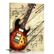 PRATYUS  Violin Canvas Wall Art Painting Pictures Musical Posters Jazz Vintage Artwork for Bedroom Office Bathroom 16x20 in/12x16 in