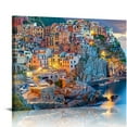 thumbnail image 1 of PRATYUS  Wall Art Aerial Night View of Manarola Fishing Village Seascape in Five Lands Cinque Terre National Park Liguria Italy Print On Canvas Artwork for Wall Decor 20x16in, 1 of 6