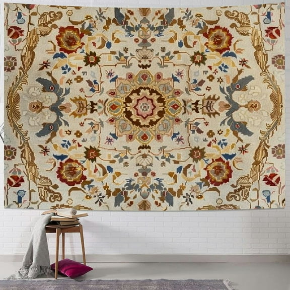 PRATYUS Wall Tapestry Bohemian - Floral Vine Wall Hanging Celestial Sun Moon and Star Tapestries Hippie Home Decor Boho Tapestry for Bedroom Aesthetic (Multi Size) Painting
