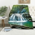 thumbnail image 1 of PRATYUS Waterfall Forest Bench Flannel Throw Blankets for Sofa Couch Cozy Travel Outdoor Blanket All Seasons Lightweight Blanket 60x80in, 1 of 6