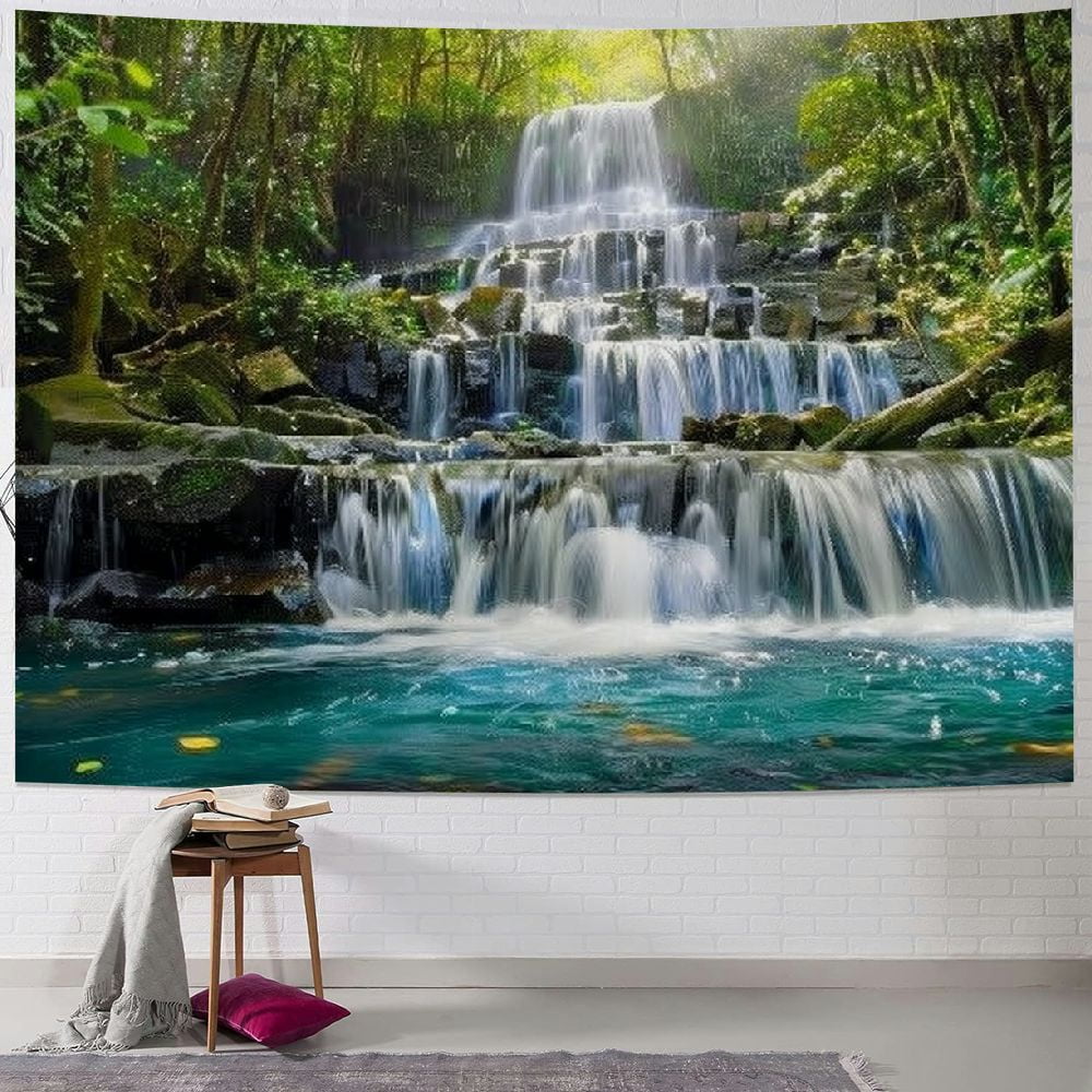 PRATYUS Waterfall Tapestry Forest Lake Natural Tropical Rainforest ...
