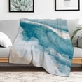 thumbnail image 1 of PRATYUS Wave Beach Ocean Durable Soft Flannel Blanket for All Seasons 40x50in, 1 of 7