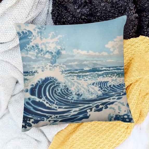 PRATYUS Wave Ocean Sky Pillow Cushion Case for Home Sofa Couch Decor 20x20in