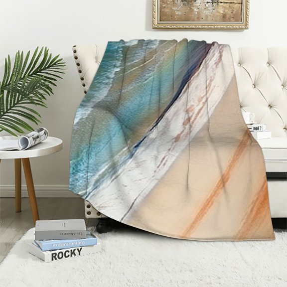 PRATYUS Wave Surfboard Beach Cozy Throw Blanket Lightweight Soft Blanket for All Seasons - Bedroom Living Rooms Sofa Couch Blanket 60x80in