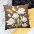 thumbnail image 1 of PRATYUS White Flowers Butterfly Decorative Holiday Pillow Case for Home Sofa Couch Set of 1 20x20in, 1 of 5