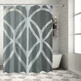 thumbnail image 1 of PRATYUS  White Shower Curtain for Bathroom, 3D Embossed Sage Green Geometric Polyester White Fabric Shower Curtains, Modern Luxury Elegant Innovative Design Hotel Style 36x72, 1 of 7