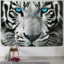 PRATYUS  White Tiger Tapestry, Wild Predator Animal Tapestries,White Tapestry Wall Hanging for Bedroom Living Room Decor 40x30inch