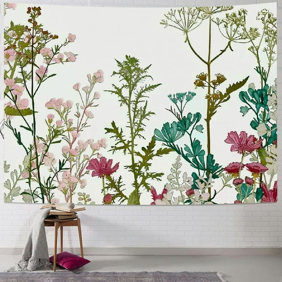 PRATYUS  Wildflower Wall Tapestry, Bohemian Hippie Tapestry Flower Psychedelic Indian Wall Hanging Tapestry for Home Decor Bedroom Living Room 40x30inch