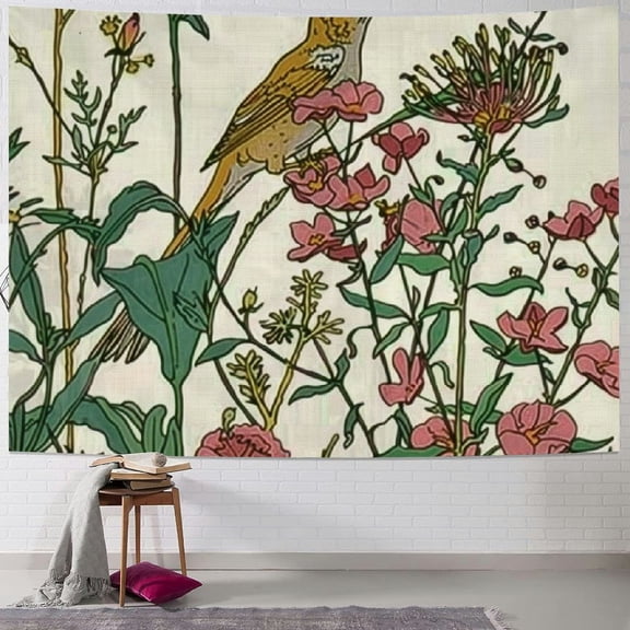 PRATYUS Wildflower Wall Tapestry, Bohemian Hippie Tapestry Flower Psychedelic Indian Wall Hanging Tapestry for Home Decor Bedroom Living Room, Medium Painting