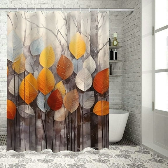 PRATYUS Winter Snow Printed Shower Curtain Decor with Hooks, Chic Modern Bathroom Decor, 100% Polyester Fiber, Various Sizes 36x72