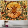 thumbnail image 1 of PRATYUS  Yellow Sun and Moon Tapestry Vintage Indie Boho Tapestry Wall Hanging with Sunflowers Butterfly Moth Constellation Aesthetic Wall Tapestries for Room Decor  50x40inch, 1 of 6