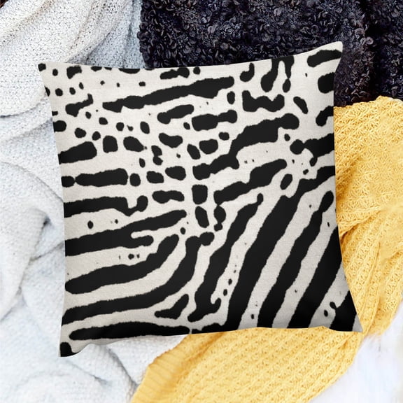 PRATYUS Zebra Print Square Cushion Cover for Home Sofa Couch Decor 18x18in