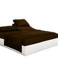 thumbnail image 1 of PRATYUX 21-inch Extra Deep Pockets Split Head Cal-King Sheet Set - 800-Thread Count 100% Organic Cotton - 4-PC Set - 34" Split, Chocolate Solid, 1 of 7