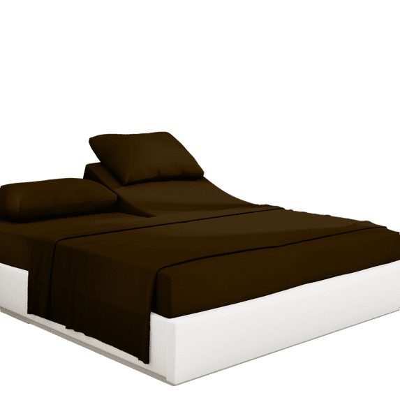 PRATYUX 24-inch Extra Deep Pockets Split Head Queen Sheet Set - 800-Thread Count 100% Organic Cotton - 4-PC Set - 28" Split, Chocolate Solid